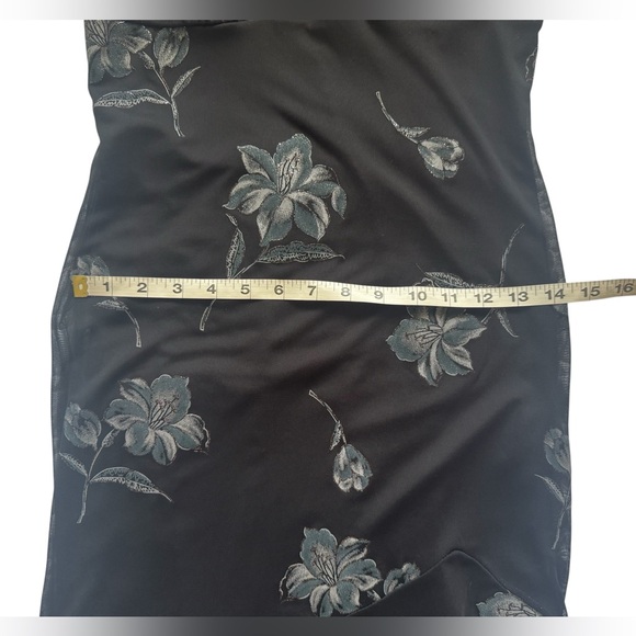 I.N. San Francisco Black Floral Y2K Fairy Goth whimsical Midi Dress Size Medium - Picture 14 of 16
